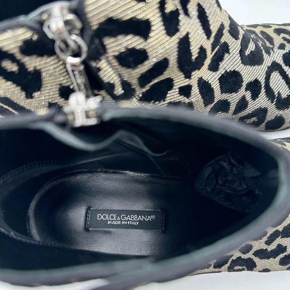 DOLCE & GABBANA leopard fabric ankle boots - Picture 10 of 13